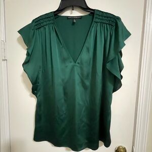 White House Black Market Deep Green Blouse